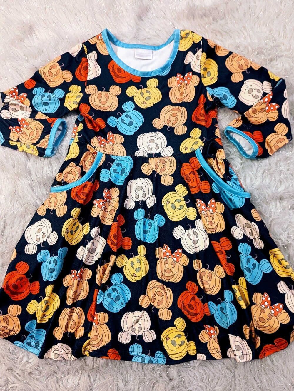 Girls Size 5 Halloween Mouse PumpkinTwirl Dress